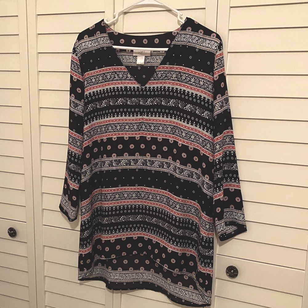 Loft boho bandana print blouse size small